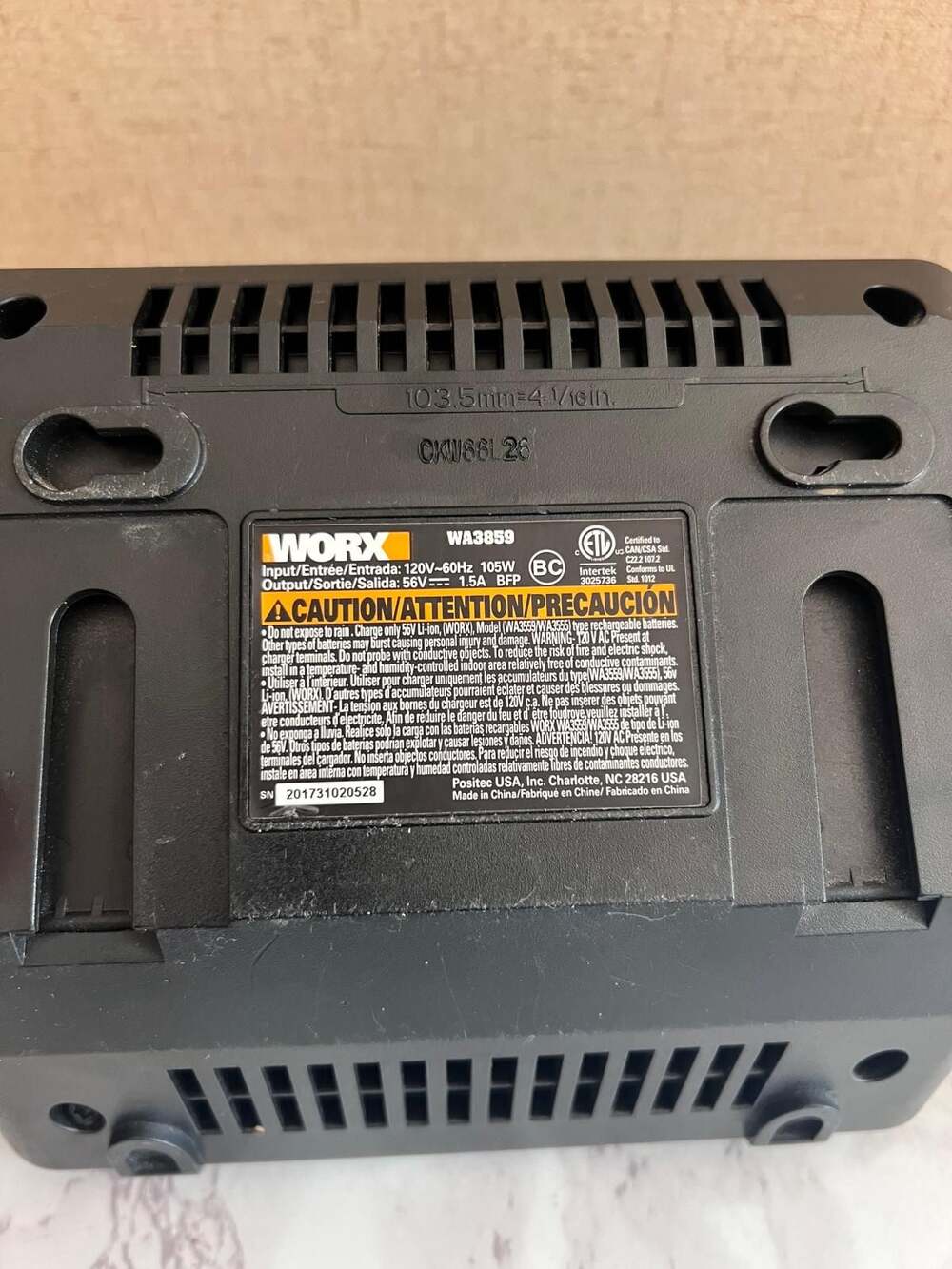 WORX 56V Max Lithium-Ion Battery WA3559 and Charger WA3859 Set - Picture 4 of 10